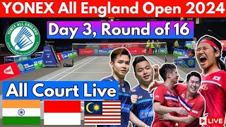 🔴LIVE  Day 3  Yonex All England Open Badminton championships 2024  India Taiwan Korea Malaysia [upl. by Yrrah]