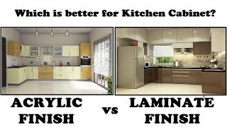 Acrylic Finish vs Laminate Finish which is better for kitchen cabinet [upl. by Mongeau165]