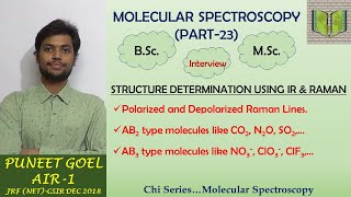 STRUCTURE DETERMINATION  POLARIZED AND DEPOLARIZED RAMAN  INFRARED  N2OSO2NO3 CHI PART23 [upl. by Elehcim100]