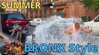 Bronx NY Streets in Summer Music BBQ Outdoor Party New York Street Walking Tour [upl. by Glassman612]