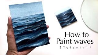 How to paint waves 🌊 Acrylic painting tutorial [upl. by Jenna21]