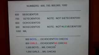 NUMBERS seiscientos setecientos ochocientos novecientos mil [upl. by Lardner]