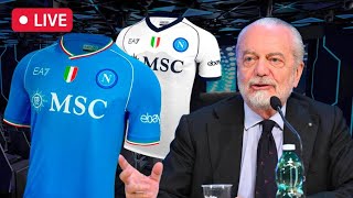 Presentazione nuova maglia SSC Napoli 20232024 👕 De Laurentiis in DIRETTA🔴 [upl. by Hgielek]