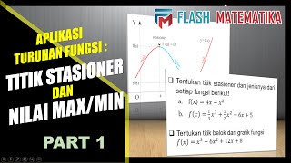 Titik Stasioner Nilai Maksimum dan Minimum Aplikasi Turunan Fungsi  Part 1 [upl. by Ehlke]