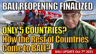 BALI REOPENING FINALIZED and travel regulation [upl. by Tabb]