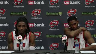 WKU MBB Don McHenry and Brandon Newman  EKU Postgame  120323 [upl. by Sydalg]