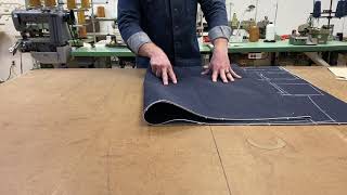 Pattern tracing and cutting on Selvedge denim [upl. by Einnek]