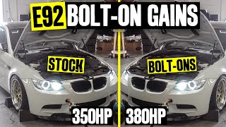 Dyno Time Before and After Simple Boltons  Unlocking 30hp on Vin’s E92 BMW M3 [upl. by Kenway]