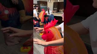 Stomp it Launch it Win It 🐓 funnyfamily game roostercostume lasvegas [upl. by Spearing991]