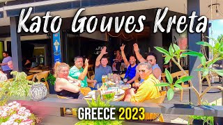 Kato Gouves Crete walking tour 4k Kreta Greece 2023 [upl. by Arimas512]