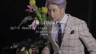 Split Headset 욱 UGH  BTS HIDDEN VOCALS 좌우음성 [upl. by Lindberg]