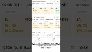 Find a confirmed train ticket options on Confirmtkt AlternateOptions SameTrain [upl. by Assenab]