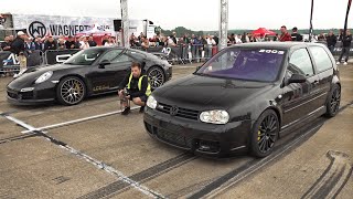 950HP Volkswagen Golf IV R32 Turbo vs 850HP Porsche 991 ES800 LCE Performance [upl. by Reldnahc]