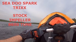 Sea Doo Spark Trixx  Post PTO Destruction Stock Impeller with the 8600 Tune [upl. by Kial]