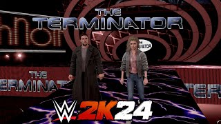 Terminator Entrance  Kyle Reese Vs T800 WWE 2K24 [upl. by Cynde893]