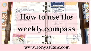 How to Use Weekly Compass Cards  Franklin Covey Roles Big Rocks amp Sharpen the Saw  2019 Planner [upl. by Adiuqal]