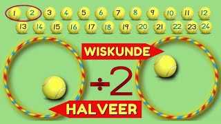 Deel deur 2  Wiskunde halvering vir kinders in Afrikaans [upl. by Ettenom876]