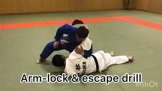 柔道：十字固の打ち込み JUDO Armlock amp escape drill [upl. by Anelliw]