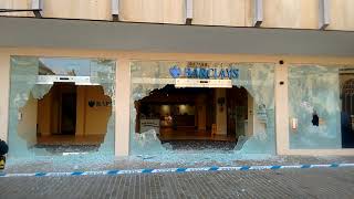 Barclays Bank Vandalised in Peterborough City Centre [upl. by Aidua]