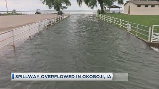 Spillway Overflowed In Okoboji [upl. by Meghan]