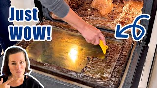 Using Easy Off Oven Cleaner Fume Free On A Super Dirty Oven  Clean With Me [upl. by Wrdna]