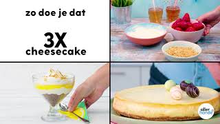 Cheesecake recept 3x cheesecake maken  Allerhande [upl. by Ylrahc]