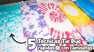 5 INCREÍBLES TÉCNICAS TIE DYE CON CAMISETAS [upl. by Tebazile]