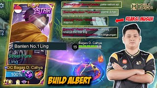 REAKSI MUSUH LING PAKE BUILD ALBERTTT SAMPE TERHERANHERAN WKWKWK  MOBILE LEGENDS [upl. by Iorio]