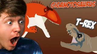 Reacting to TREX vs GIGANOTOSAURUS the BATTLE [upl. by Hourihan465]