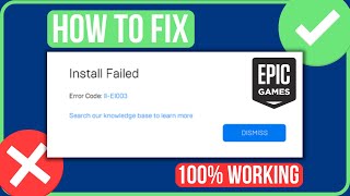 EPIC GAMES ERROR CODE IIE1003 FIX 2024  Fix Install Failed Error Code IIE1003 [upl. by Kedezihclem936]