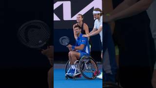 Novak Djokovics CHAOTIC wheelchair shot 😂 [upl. by Kotto]