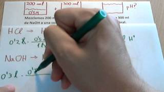 Calcular el pH final de una mezcla de dos disoluciones reacción de neutralización [upl. by Yolanda258]