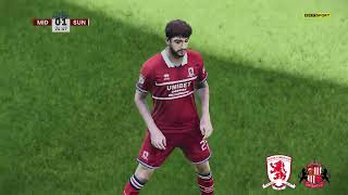 Middlesbrough v Sunderland  EFL Championship 202324  Highlights PES 21 [upl. by Nabois]