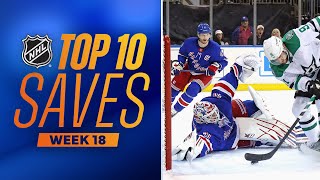 Top 10 Saves from Week 18  202324 NHL Season [upl. by Oleusnoc]