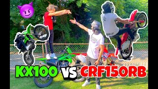 KX100 VS CRF150RB GOPRO POV [upl. by Joed]