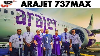 Arajet 737MAX Cockpit to St Maarten🇳🇱 Guatemala🇬🇹 Salvador🇸🇻 [upl. by Enial]