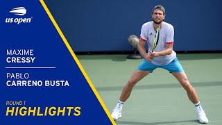 Maxime Cressy vs Pablo Carreno Busta Highlights  2021 US Open Round 1 [upl. by Sivatco733]