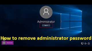 how to remove administrator password in windows 10  Howtosolveit [upl. by Aiken]