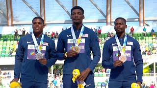 Medal Ceremony Historic American sweep in the 100m at 2022 World Championships  NBC Sports [upl. by Llerrut603]