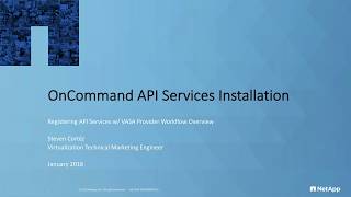 OnCommand API services installation workflow overview [upl. by Assirehc]