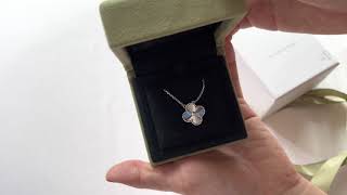 Van Cleef Arpels White Gold Guilloche Pendant Unboxing [upl. by Naujid]