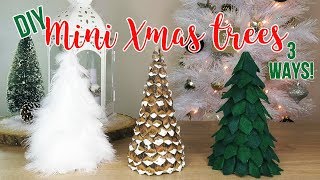 DIY Christmas Tree Decor  How to Make 3 Mini Tabletop Trees Affordable [upl. by Arrac]