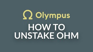 How to Unstake OHM on OlympusDao Using MetaMask beginners guide [upl. by Pascoe931]