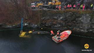 Heavy Recovery Of Two Sunken Excavators  Norway [upl. by Alphonso139]