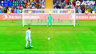 Man City Vs Inter Milan  Penalty Shootout UCL 2024  Haaland miss penalty  Ea Sports Fc 24 [upl. by Drais983]