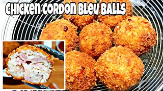 Chicken Cordon Bleu Balls  How to make Chicken Cordon Bleu  Chicken Recipe  Christmas Recipe [upl. by Atinoj93]