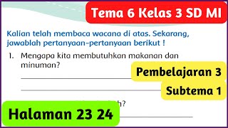 Kunci Jawaban Tema 6 Kelas 3 Halaman 23 24 Pembelajaran 3 Subtema 1 Sumber Energi [upl. by Dulcle]