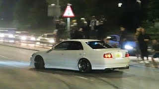 Toyota Chaser JZX100 DRIFTING AT MEET [upl. by Karalynn]