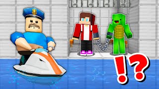 JJ and Mikey in ROBLOX WATER BARRYS PRISON CHALLENGE in Minecraft  Maizen animation [upl. by Roxane413]