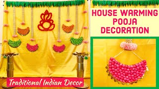 2 Ganesh pooja background decoration ideas  Quick pooja background decoration for Pooja at home [upl. by Thorne]